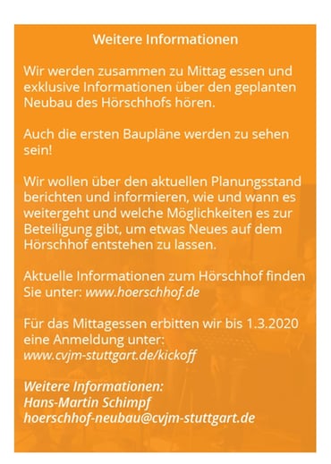 Wir freuen uns über dein Kommen :)
